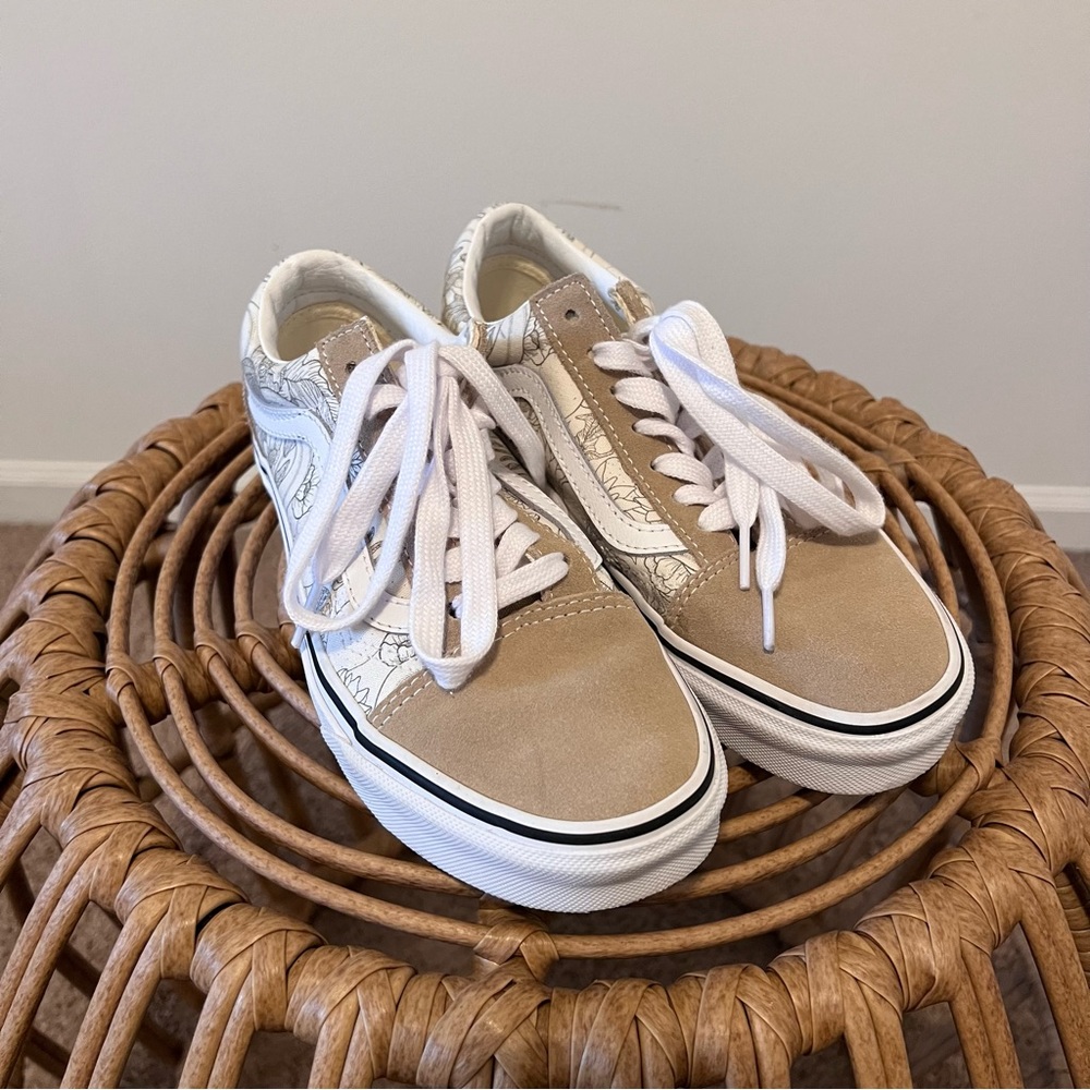 Women’s Vans Suede and Floral Design Sneakers